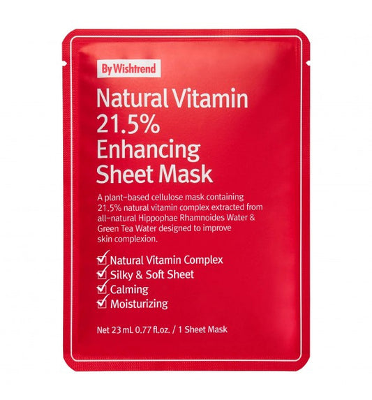 BY WISHTREND NATURAL VITAMIN 21,5% ENHANCING SHEET MASK  23ml